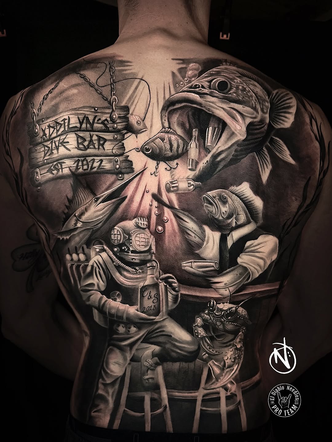 Dive Bar — full back narrative piece, by Nick Chan